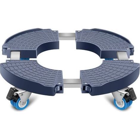 Plant Stand with Wheels 360° Rotation, 200KG Capacity, Adjustable Rolling Tray Ø 40-48cm, Flower Pot Holder for Indoor Outdoor, Plant, Parasol Base, Trash Can, Blue (1/5)