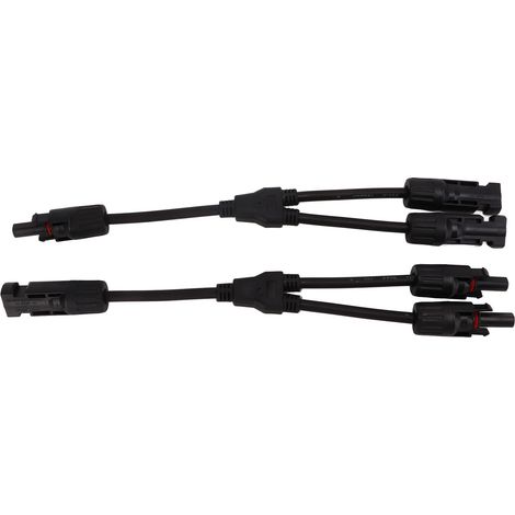 Set aus 2 Y-förmigen Schraubverbindern für Solar-PV-Anlagen (Stecker/Buchse), wasserdicht nach IP67, 1500 V DC, Multimode + Multimode, mit Schraubenschlüssel, Schnellanschluss (1/5)