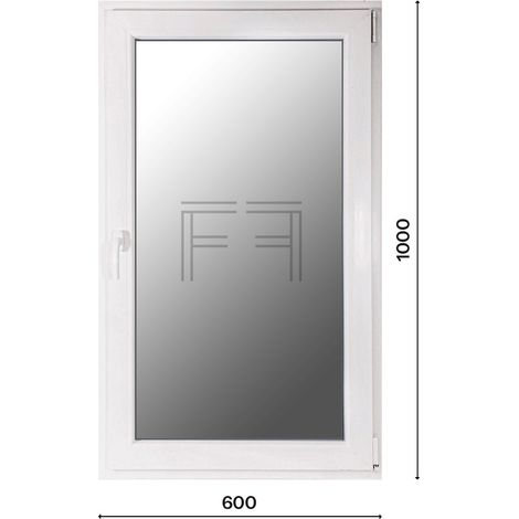 Fintex-finestra in PVC bianco singola anta 600x1000 apertura a destra, doppio vetro, PROFILO A L (1/3)