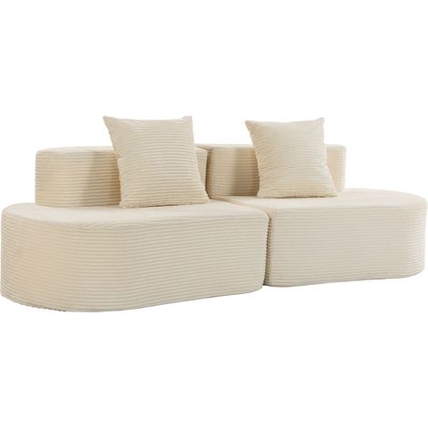 Divano, confortevole, 245 x 86 x 82 cm, beige (1/5)