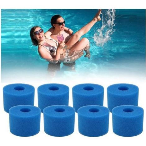 Lot de 8 éponges filtrantes type S1 en mousse pour piscine 29001E Pure Filtre réutilisable pour piscine de type S1 (1/4)