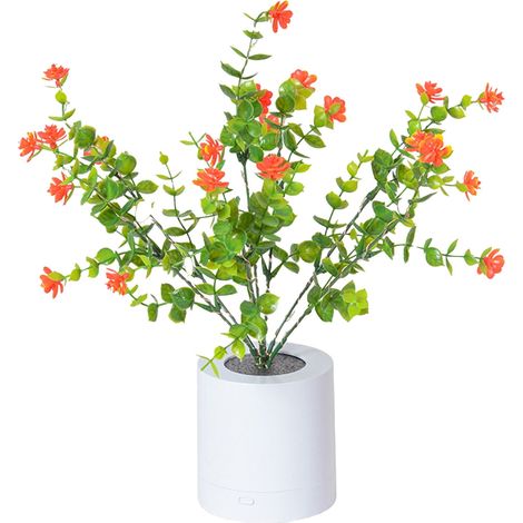 Lampe-à-Lanterne - Lampe de Bureau LED avec Vase Intégré - Lumière de Nuit Réglable USB/Prise - 34 x 9,5 cm - Blanc/Rouge/Violet