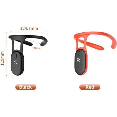 Noir -Rappel intelligent de correction de la posture assise vibrante à LCD, dispositif du cou apaisant lymphatique à ultrasons