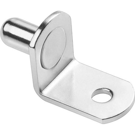 50pcs 6mm Chevilles de Support d'Étagère en Métal Nickelé L Forme Support Équerre Pour Étagère en bois ou Verre Pour Meuble Armoire Placard Bibliothèque (1/5)