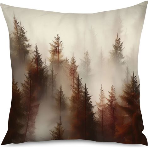Housse de Coussin with motif brume et forêt, 50x50 cm, chic (1/5)