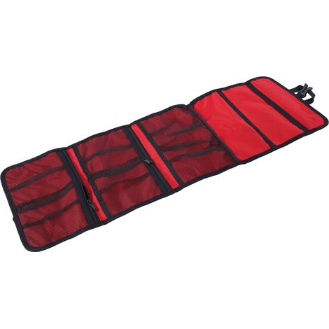 Sac de rangement pliable pour escalade en montagne, rouge, avec crochets de suspension et corde, sac à dos transportable (1/5)