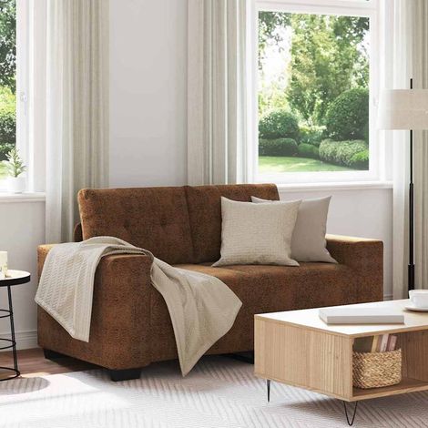 Vidaxl – Canapé convertible 2 places 120 cm en faux cuir marron – Design moderne avec accoudoirs larges – Confort optimal pour salon (1/5)