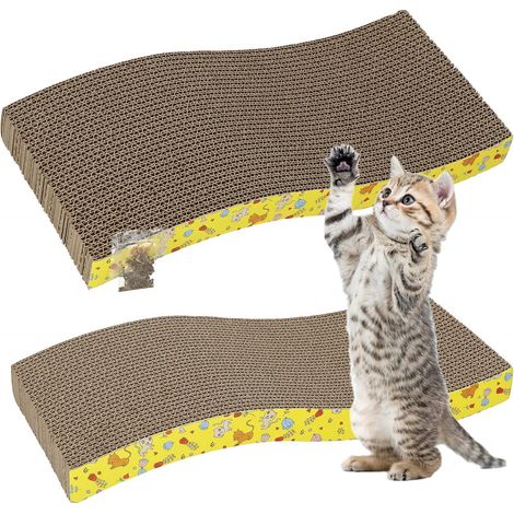 GRATTOGGIATORE DI CARTONE PER GATTO GRANDE CARTONE ONDULATO + LETTINO + ERBA GATTAIA (1/5)