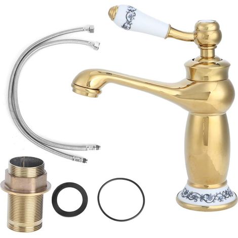 Mitigeur cascade de salle de bain - laiton - doré - surélevé (1/5)