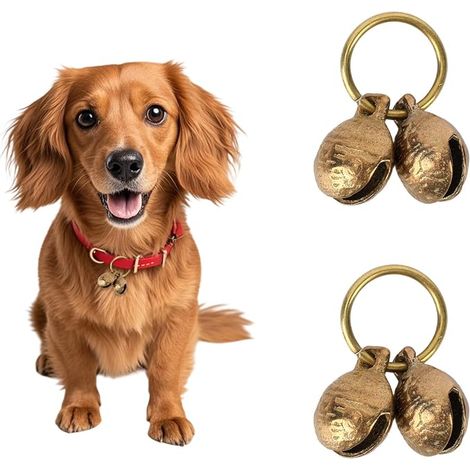 Bells for Dogs, Brass Bells Animal Collars with Pendant for Small Dogs Cats Accessories Tracking (1/5)