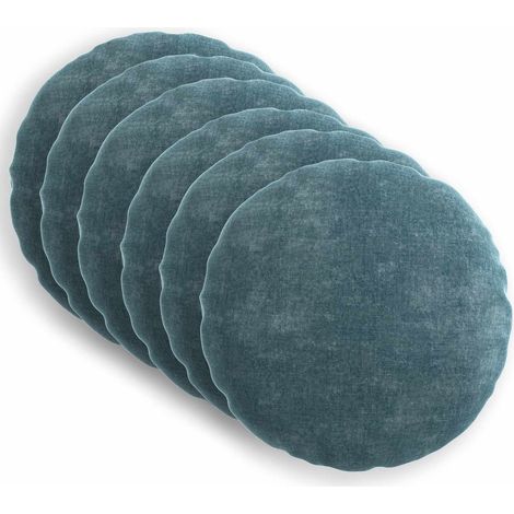 Kissenbezug 6 Stk. HEERLEN Blau Ø 30 cm Chenille-Stoff vidaXL (1/5)