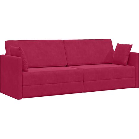 Maison Exclusive - Boden-Sofa-Bett Weinrot 213 x 70 x 77 cm Samt
