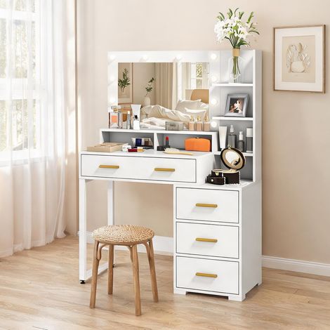 Coiffeuse bianco en mDF truciolato 100 x 40 x 138 cm (1/5)