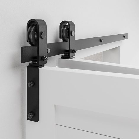 102 cm/3.3 ft Folding Sliding Door Rail Kit for 2 Sliding Doors 48 cm Wide Black (1/5)