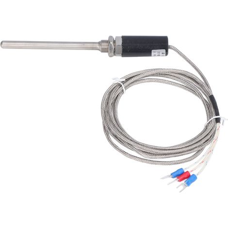 Sonde thermocouple PT100 fil blindé étanche capteur température -200 à 450°C WZPT-10 résistant eau (1/5)