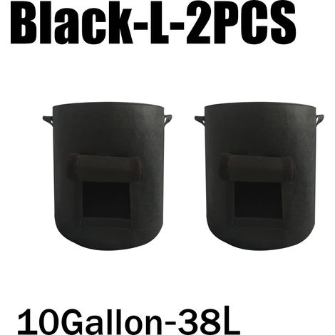 (Noir - L - 2 pièces) 3 styles de sacs de culture en feutre non tissé pour plantes, pots de pommes de terre, serres et autres légumes, outils de culture verticaux hydratants (1/4)