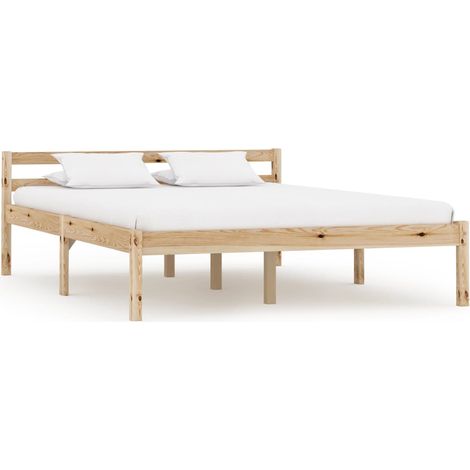Cadre de lit sans matelas bois massif de pin 140x200 cm vidaXL (1/5)