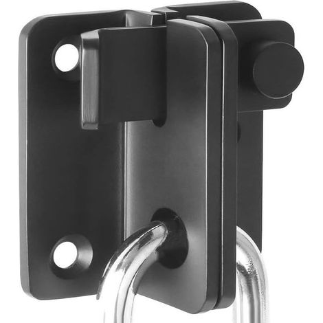 Loquet de porte coulissant Verrou Porte Coulissante Serrure Volet Loquet Porte Verrou Serrure de Porte Coulissante Cadenas Petite Petit Loquet en Acier Inoxydable Noir - Ouvert À Gauche S
