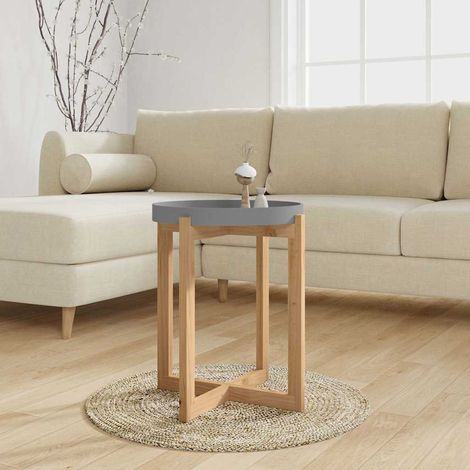 vidaXL Coffee Table Grey 41x41x48,5cm Engineered Wood&Solid Wood Pine (1/5)