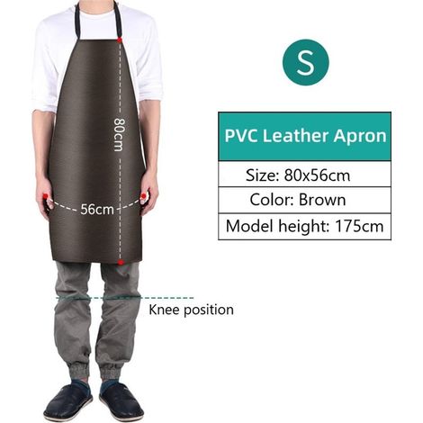Tablier En Cuir Pvc Imperméable Et Résistant À L Huile - Pour Cuisine Nettoyage Atelier Jardin - 78x56 À 118x66 Cm - 1 Pièce (1/4)