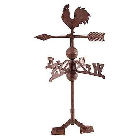 Esschert Design – Girouette de jardin coq en fonte – Dimensions 35,5x35,5x69 cm – Poids 4,22 kg – Décoration originale pour toiture