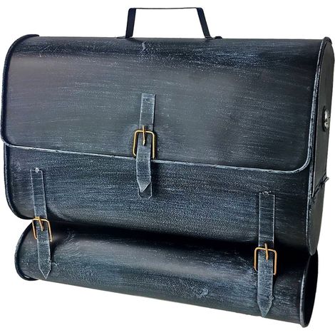 Scatola da muro per lettere e giornali rotolo nero blu design borsa da scuola