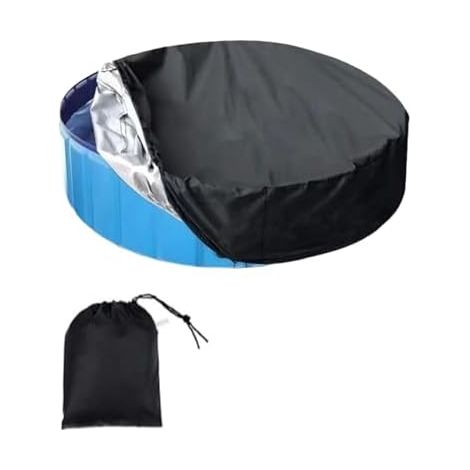 Housse de piscine d'extérieur pliable – 190 x 30 cm – Couverture ronde pour chien résistante aux UV – Idéale pour les piscines pour chiens/jacuzzi/enfants – Étanche à la poussière et à l'eau (1/5)