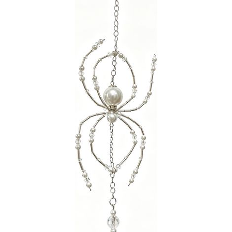 Halloween Crystal Spider Ornament, Creative Decoration, Pumpkin Lantern, Party Scene Decoration, White - 16