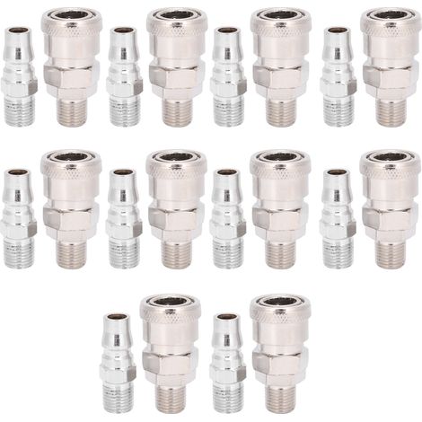 10 Pièces Connecteur Auto-Bloquant Type C Mâle Femelle pour Tuyau PU - Raccord Rapide Compresseur d'Air (1/5)