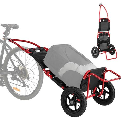 Sepnine 8009T Trailer 20KG, Alluminio, Pieghevole, Ruote 30,48cm - Rosso