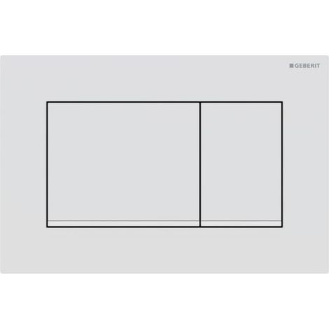 Plaque de déclenchement Geberit Sigma20 (ex Sigma30) square pour rinçagedouble touche: blanc mat laqué, revêtement facile à nettoyer, blanc (1/4)