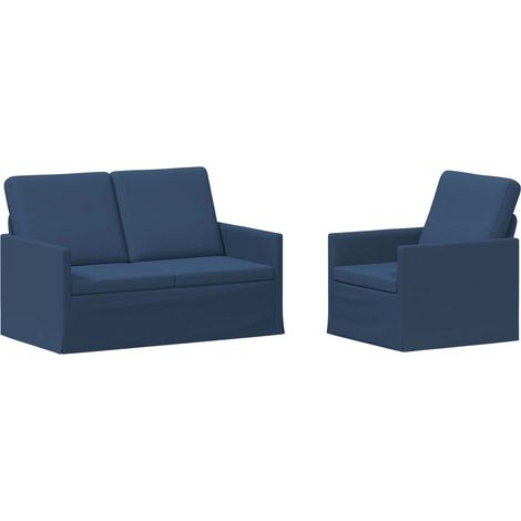 Sofa Set 2 pcs Blue Fabric vidaXL (1/5)