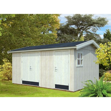 Abri de jardin en bois Olaf 13,5 m2 Naturel (1/4)