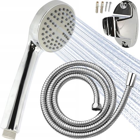 Conjunto de ducha: cabezal de ducha, manguera, soporte (1/5)