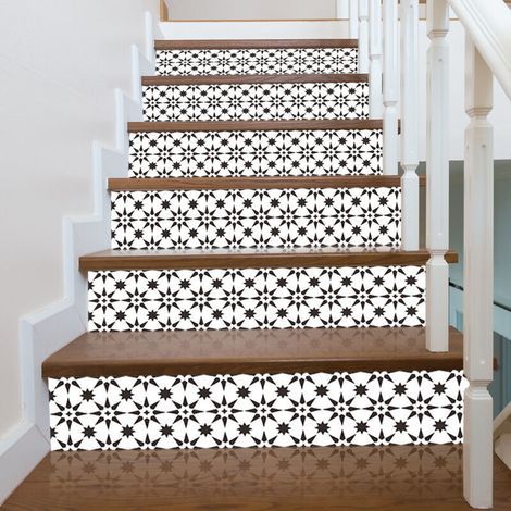 Lntyq Lot de 6 autocollants pour escalier, dosseret, brique, rehausseur d'escalier, étanches, autocollants amovibles pour décoration d'escalier, autocollants pour maison (1/4)