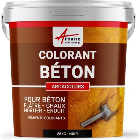 Pigments, colorants, pour béton, ciment, enduit, mortier, dalle, chaux, plâtre, oxydede fer, chrome, titane : Arcacolors - 25 kg Noir - ARCANE INDUSTRIES