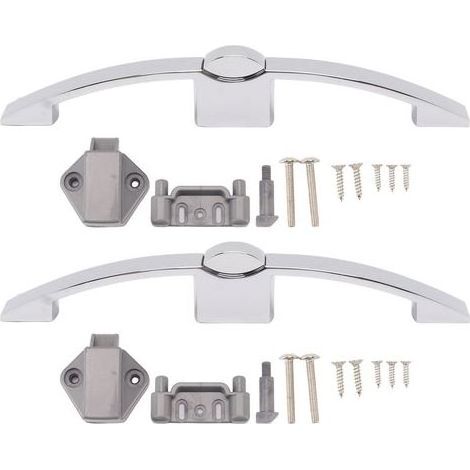 2 Sätze Druckknopfverschlüsse für Schränke, Schrankknopfschloss mit Griff für Wohnmobil, Boot, 160 mm Lochabstand (Chrom) (1/5)