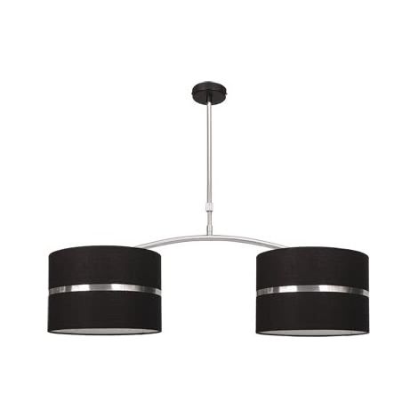 Lámpara de techo olga 2xe27 l.85xan.30xal.reg.cm negro/cromo