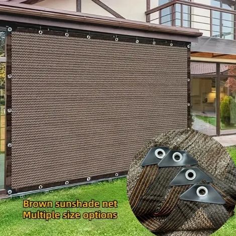 Toile pare-soleil marron 2 x 3 m, protection UV 80 %, protection pare-brise, écran de terrasse, toiture de pergola anti-UV (1/5)
