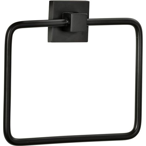 FACKELMANN Handtuchring NEW YORK / hochwertiger Handtuchhalter-Ring fürs Bad / Maße (B x H x T): ca. 19 x 17 x 3,5 cm / Accessoire fürs Badezimmer & WC / kubisches Industriedesign / Farbe: Schwarz"-"8 (1/2)