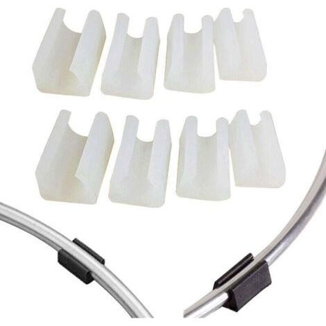 Patin Pied Chaise Tube Rond Embout Tube Pied Table Fauteuil Tampon Meuble Forme U Plastique Blanc Diamètre 14 mm,20Pcs