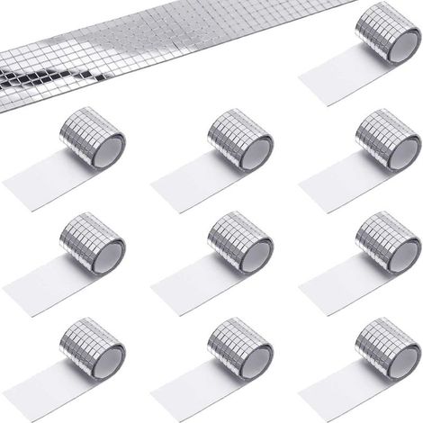 1600 Pièces Miroirs Auto Adhésifs Carreaux de Mosaïque(5 x 5 mm), Autocollant Mural Miroir en Verre, Autocollants Carrés en Mosaïque de Verre Mini Autocollants Miroir pour DIY Disco Party DIY Decor (1/5)