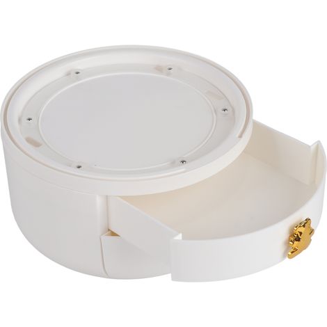 Tisch-Schmuckaufbewahrungsbox, weiß, staubdicht, mit Fächern für Ohrringe und Halsketten, elegante Trennbox, trendiges Geschenk, Standardausführung 1842. (1/5)
