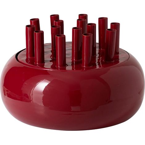 Vase Laqué en Métal "Edvin" 34cm Rouge