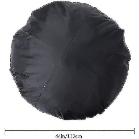 Housse de protection ronde noire imperméable pour barbecue d'extérieur (112 cm) - Housse anti-poussière pour brasero de terrasse (1/5)