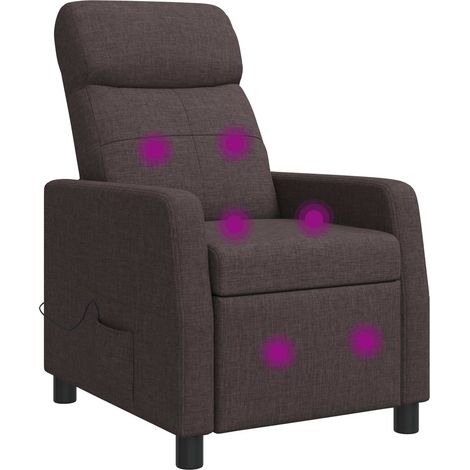 Massage Relaxsessel Dunkelbraun Stoff vidaXL (1/5)