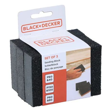 Blocco di carteggiatura 10 x 7,5 x 2,5 cm, Set di 3 unità