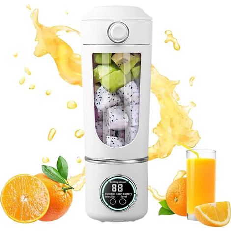 Frullatore portatile senza fili da 700 ml con 12 lame autopulenti e alimentazione USB-C, colore bianco. (1/5)