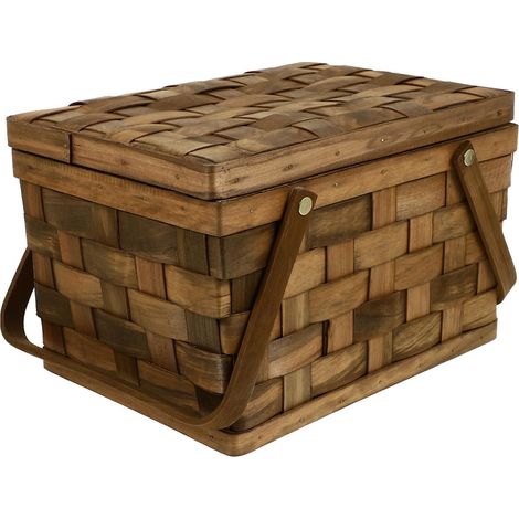 Panier Tressé Naturel Fait Main pour Pique - niques Extérieur avec Poignée (1/5)