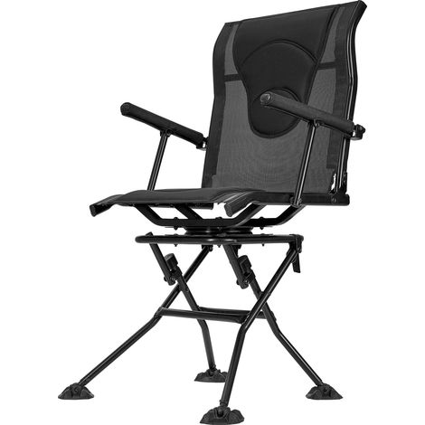 Mophorn Chaise de chasse pivotante à 360°, siège pliable et portable avec cadre en acier solide, accoudoirs, sangle de transport ajustable et pieds antidérapants, idéale pour la pêche et le camping (1/5)